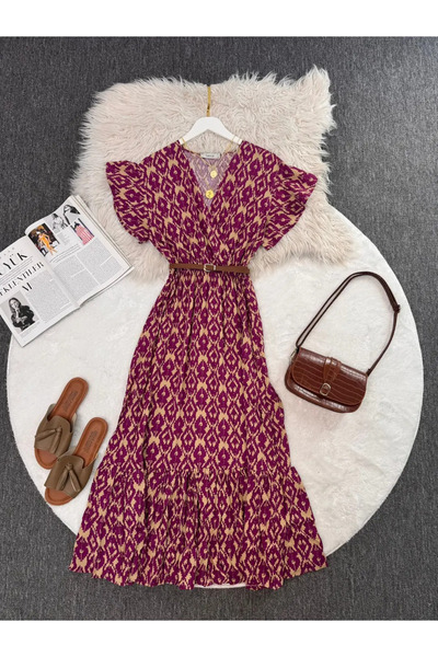 modabetce Γυναικείο φόρεμα με διπλό γιακά