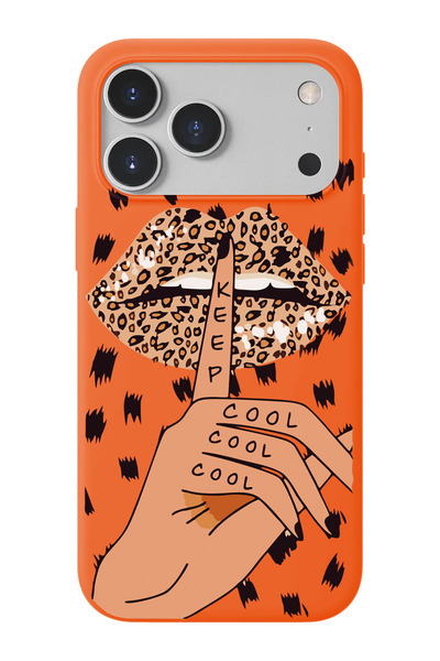shoptocase iPhone 17 Pro Max Uyumlu Keep Cool Desenli İçi Süet Lansman Telefo...