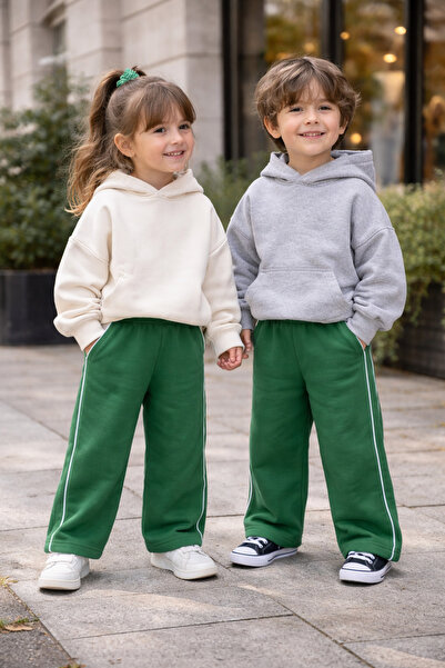 Babylory Kdis Store Unisex Çocuk 3 İplik Şardonlu Bol Paça Eşofman
