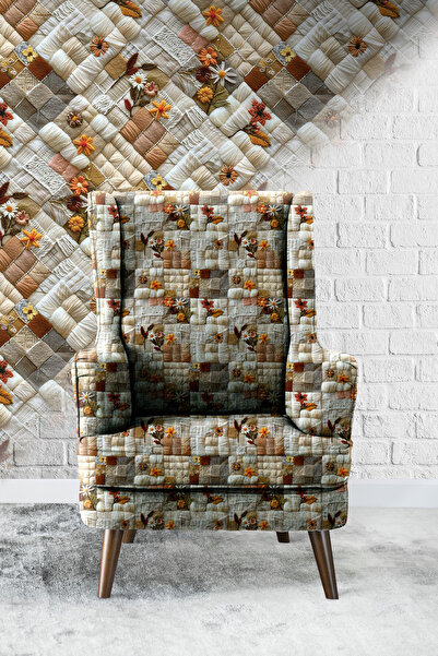 Vagonik Patchwork-01 Ύφασμα τρισδιάστατης ψηφιακής εκτύπωσης για ταπετσαρίες ...