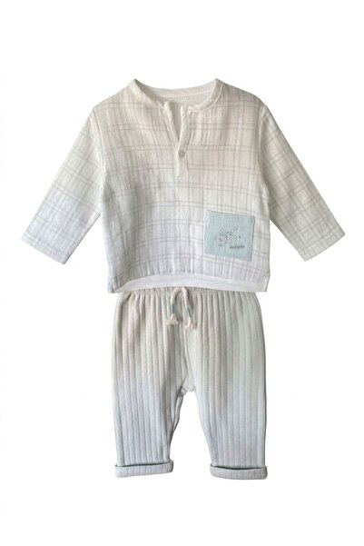 Bistyle 2li Takım Müslin Turttelly Cool Mint-Ekru