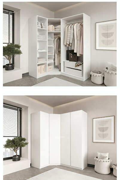 CANBAZ FURNİTURE Mira modüllü köşe 4 MDF kapaklı %100 MDF (KURULUM DAHİL)
