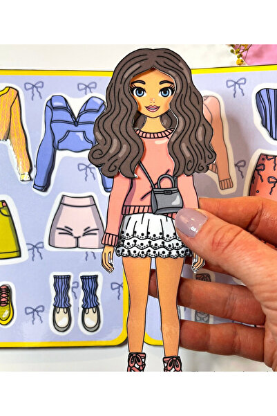JACA Paper Doll Kes-Yapıştır-Oyna Kız Giydirme İnce Motor Becerisi Oyunu