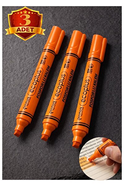 Artlantis Orange Highlighter Pen Neon Colorful 3 Pcs Cut Tip 1-5mm Marker Pen...
