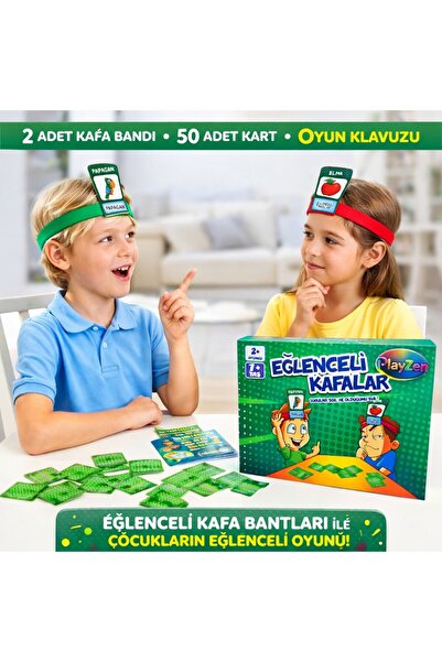 PlayZen Eğlenceli Kafalar Çocuk Oyunu 7+ Yaş Kafa Bandı Kart Oyunu Eğitici Ze...