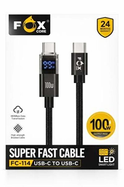 FOX CORE كابل إلكتروني من USB-C إلى USB-C بطول 1 متر