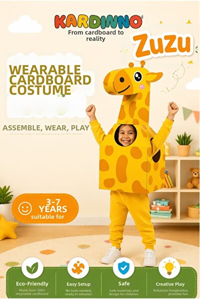 Kardinno Ψηλόστελα κοστούμια Zuzu από χαρτόνι που φοριούνται, παιδική στολή γ...