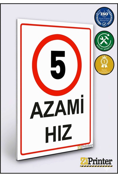 ZiPrinter 5 لافتات تحذيرية للسرعة من نوع أزامي هيز، ديكوتا، مقاس 15x20 سم