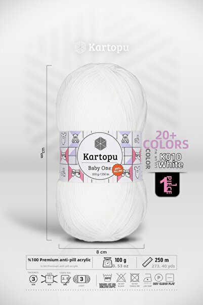 Kartopu K.artopu Baby One Νήμα Πλεξίματος Χειροποίητο Βρεφικό Νήμα Χωρίς Φούν...