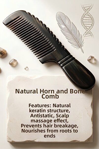 Wolawood Pieptene din corn natural 100% natural, realizat manual, antistatic,...