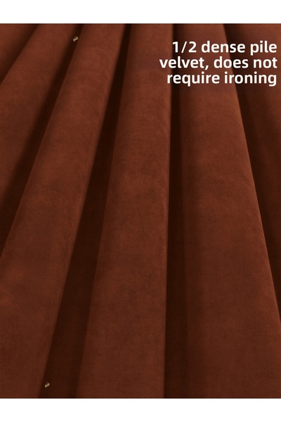 Demor Home 1/2 Perdea decorativă cu textură de catifea, culoare cărămizie, cu...