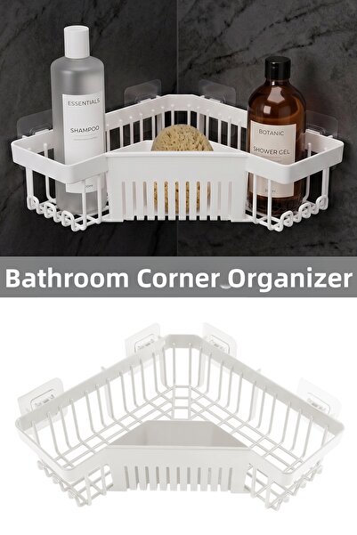 Meleni Home Αυτοκόλλητος Οργανωτής Μπάνιου - Θήκη για Σαμπουάν, Θήκη για Σαπο...