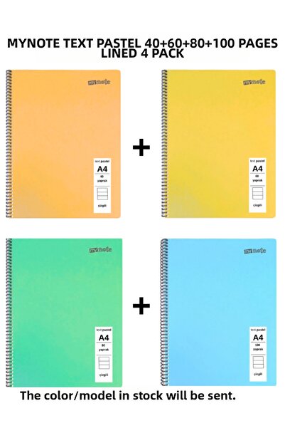 Mynote ΤΕΧΝΙΚΟ ΧΑΡΤΙ ΠΑΣΤΕΛ DEFTER A4 40+60+80+100 ΦΥΛΛΑ ΜΕ ΓΡΑΜΜΕΣ 4 Τεμάχια