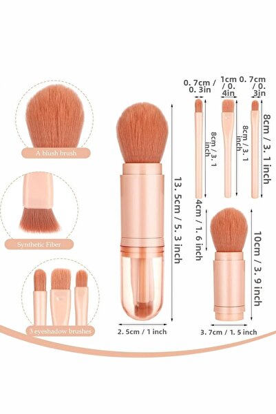 HİROS'H Professional 4in1 Portable Mini Makeup Brush Set