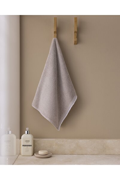 Madame Coco Πετσέτα προσώπου Camille Crochet 100% βαμβακερή - Γκρι/Λευκή