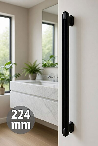 Badem10 Özen Μαύρη ματ λαβή συρταριού 224 mm Μοντέρνα λαβή επίπλων Κομψή σχεδ...