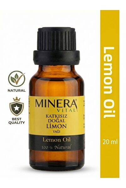 MİNERA VİTAL Lemon Oil 20 ml (Lemon Oil) 100% Pure Essential Oil Glass Bottle...