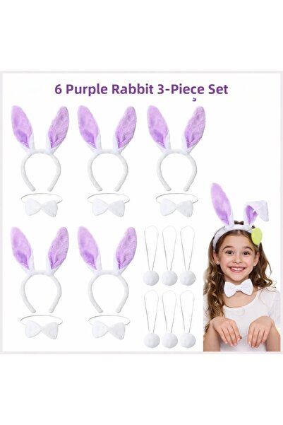 lowell home Set de recuzită Iepure Liliac 6 &amp; # Set de 39 de coroane cu p...