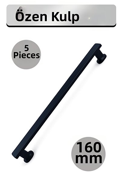 Badem10 Özen Μαύρη ματ λαβή συρταριού 160 mm 5 τεμάχια Μοντέρνα λαβή ντουλαπι...