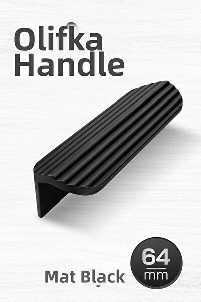 Badem10 Olifka Ριγέ Μαύρη Ματ Λαβή Συρταριού 64 χιλιοστά (6,4 εκ.) Μοντέρνα Π...