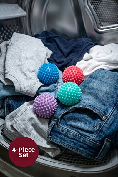 Vienev Σετ 4 τεμαχίων Μπάλες Σιλικόνης για Στέγνωμα Ρούχων Μικτά Χρώματα 6,5 ...