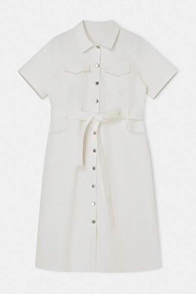 Trendyol Curve Εκρού Φούστα Ucu Με φούντες Comfort/Medium Ελαστικό Ζώνη τεμάχ...