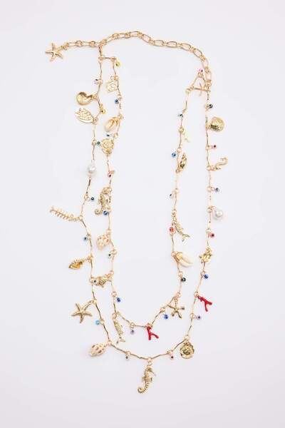 TRENDYOL SHOES Χρυσό κολιέ διπλής χρήσης και αλυσίδα μέσης γυναικεία ζώνη TAK...