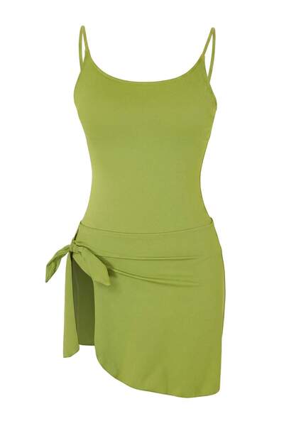 Συλλογή Trendyol Πράσινο μαγιό με τετράγωνο λαιμόκοψη και φούστα TBESS25MA00051