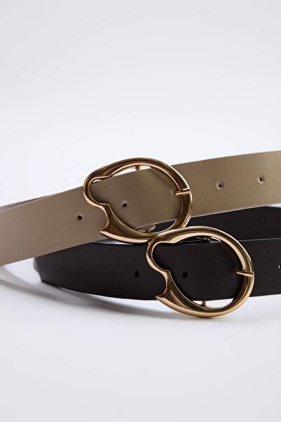 TRENDYOL SHOES Καφέ-Μπεζ Γυναικεία Ζώνη 2 τεμαχίων TAKSS26KE00052