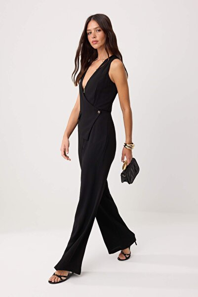 Συλλογή Trendyol Μαύρη ολόσωμη φόρμα με σωληνωτές μπατζάκια TWOSS26TU00045