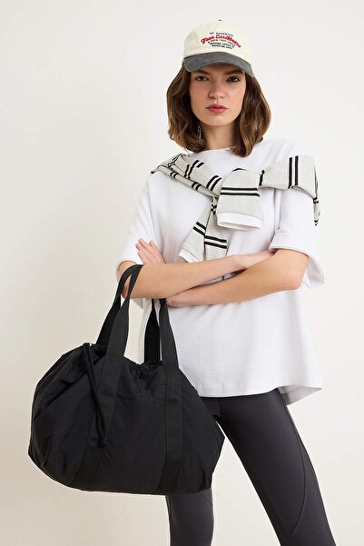 TRENDYOL SHOES Μαύρη γυναικεία τσάντα ώμου μεγάλου μεγέθους TAKSS26OC00061