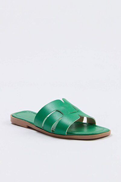 TRENDYOL SHOES Petrolgrüne Single-Strip-Damenhausschuhe für den Alltag TAKSS2...