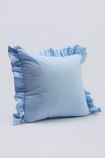 TRENDYOLMİLLA HOME Μονό Καρό Vichy Με σχέδιο Βολάν χωρίς επένδυση Θήκη διακοσ...