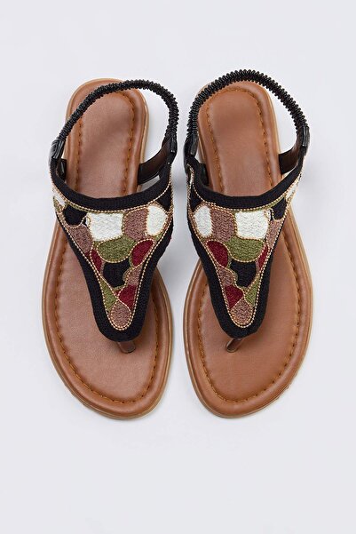 TRENDYOL SHOES Μαύρα γυναικεία σανδάλια TAKSS26SD00012