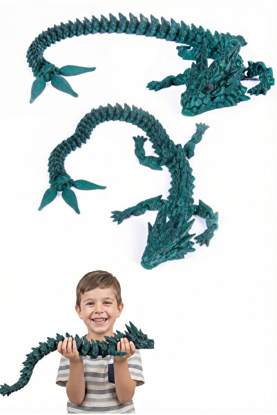 PAPAYA 3D Baskı Eklemli Kristal Ejderha Figür 55 cm Büyük Boy Detaylı Dekorat...