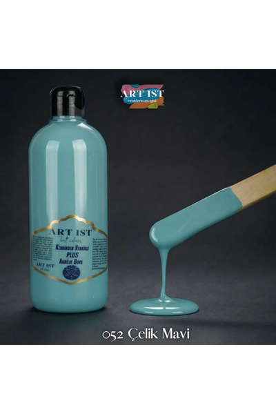 ART IST Kendinden Vernikli PLUS Su Bazlı Akrilik Boya 500ml - 052 ÇELİK MAVİ