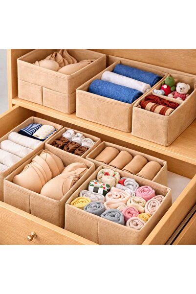 HERA CONCEPT Σετ 6 τεμαχίων Κουτιά Οργάνωσης Συρταριών-ΚΡΕΜ