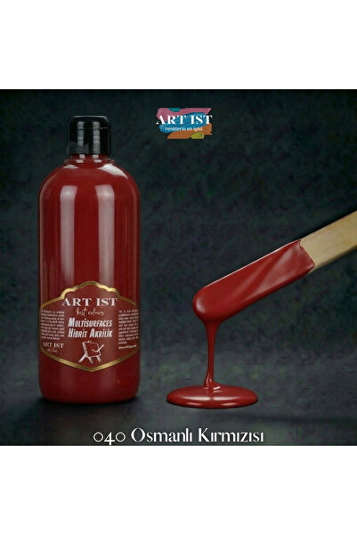 ART IST Multisurfaces 500ml Su Bazlı Akrilik Boya - 040 OSMANLI KIRMIZI