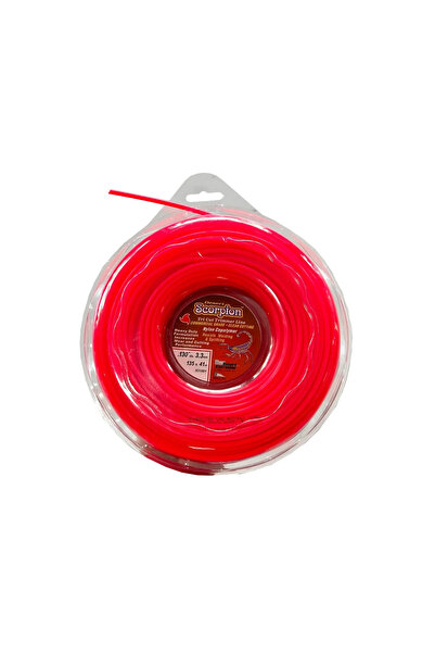 Scorpion Motorlu Tırpan Misinası 3.30mm 41m Kırmızı 3 Köşe