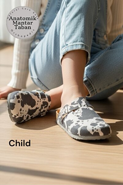 LAND OF CORK LC Παιδικές παντόφλες Ανατομικό Natural Cork Sole Γνήσιο Δέρμα C...