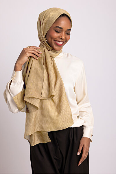 Ayshara Aura Με μονογραμματικό σχέδιο Διπλής όψης Σάλι - Κίτρινο