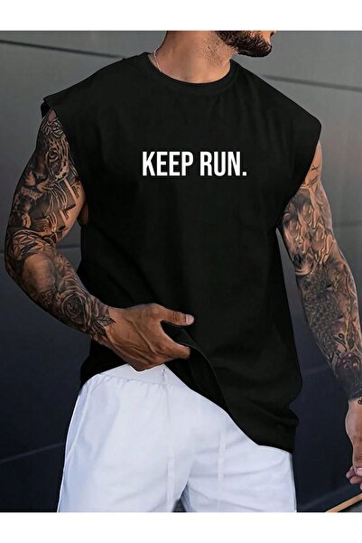 BENROMA Αμάνικο μπλουζάκι Keep Run Printed Unisex