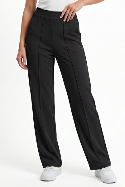Palazzo Trousers Wide Leg Wide Leg with High Waist Grass - Black