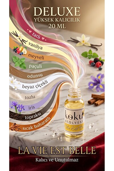 KokuAtölyesi La VieEst Belle Deluxe Esans 20 ml | Tatlı Vanilya & Pralineli K...