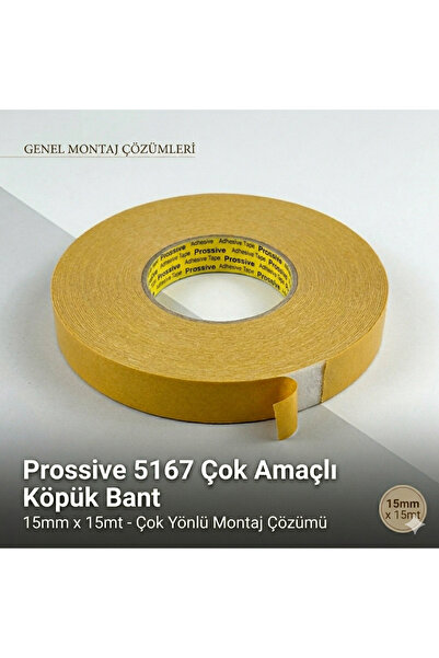 PROSSİVE 5167 Çok Amaçlı Çift Taraflı Köpük Bant 15mm x 15mt