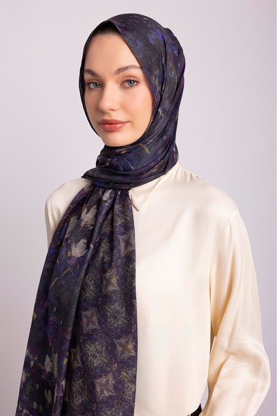 Ayshara Kardelen Collection-Garnet Nobility Double-Sided Shawl