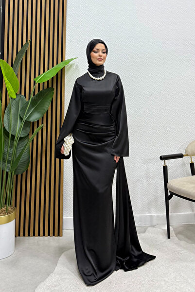 Tarzım Tuba Μαύρο βραδινό φόρεμα για ειδικές περιστάσεις με μεγάλο ισπανικό μ...