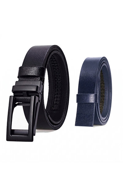 derikem Αυτόματη πόρπη χωρίς τρύπες 100% γνήσιο δέρμα βουβάλου Κλασική ανδρικ...