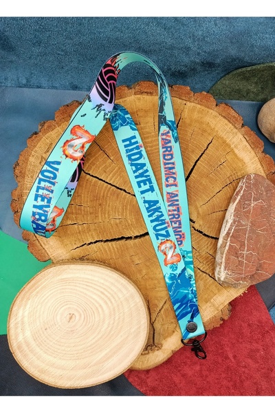 CİCCİBİCCİSHOP KİŞİYE ÖZEL TURKUAZ MAVİ ZEMİN VOLEYBOL DÜDÜK İPİ