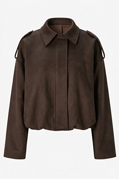 Jaglion Γυναικείο μπουφάν Bomber από καστόρι σε ανοιχτό καφέ χρώμα ZR